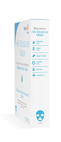 Hyalogic Hyaluronic Acid & Aloe Face Mask Pack of 4 - Hydrating & Radiance Boosting Sheet Mask for Women - 0.34 Ounce