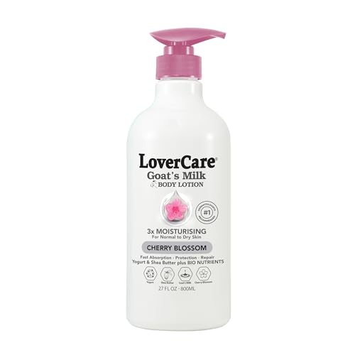 Lovercare Goat Milk Body Lotion for Dry Skin with Cherry Blossom - 27oz