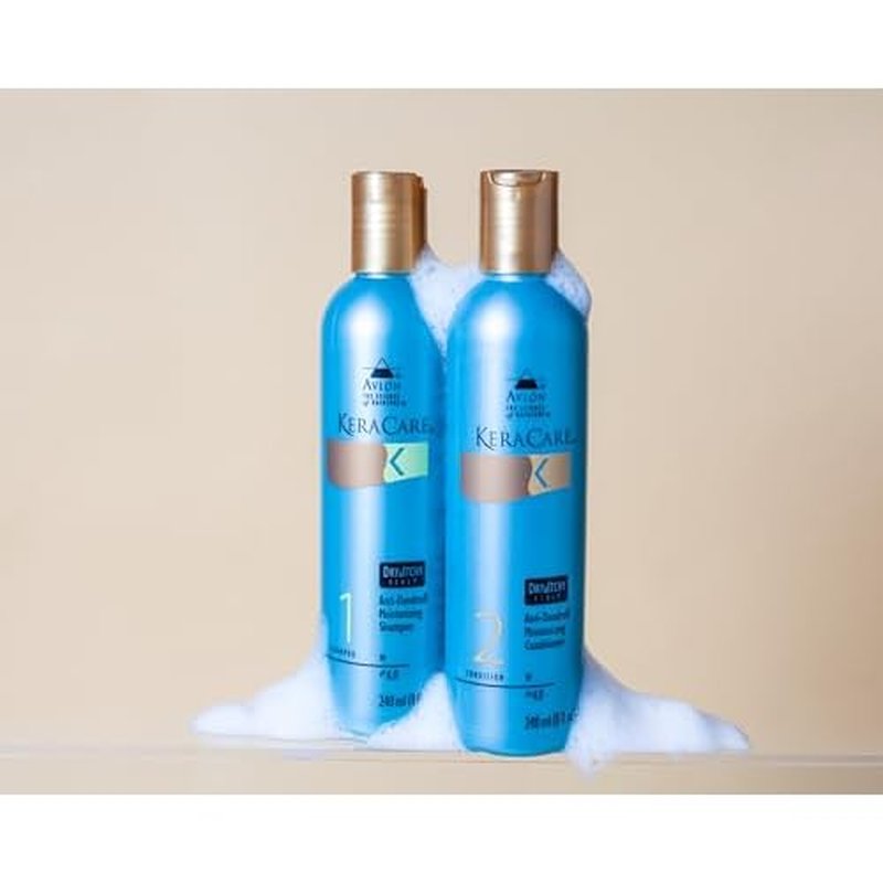KeraCare Dry & Itchy Moisturizing Conditioner 8 oz - With Flax Seed Extract, Coconut Oil and Aloe Leaf Juice - Effective Against Dandruff, Seborrheic Dermatitis and Seborrhea