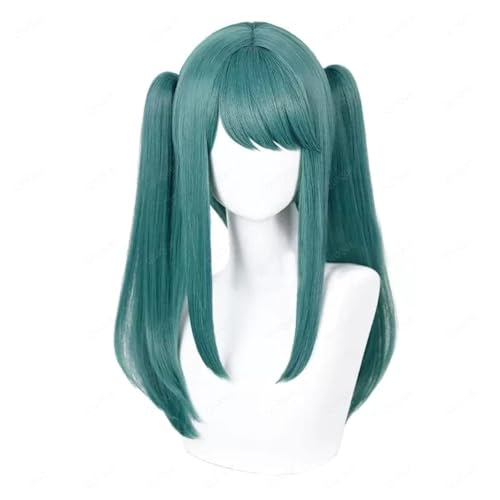Anime Cosplay Wig Clip-On Ponytails for Women - Gray Green Synthetic Wigs