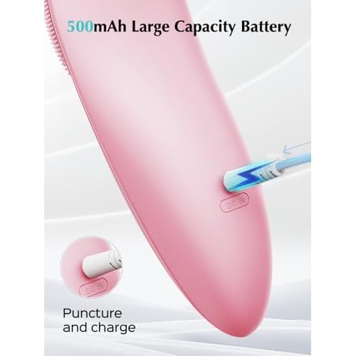 COSLUS JMY05 Facial Cleansing Brush Silicone Face Scrubber: Waterproof Rechargeable Face Wash Brush, 4 Cleansing Modes, Electric Face Exfoliator for Men Women Cleaning, Exfoliating, Massaging