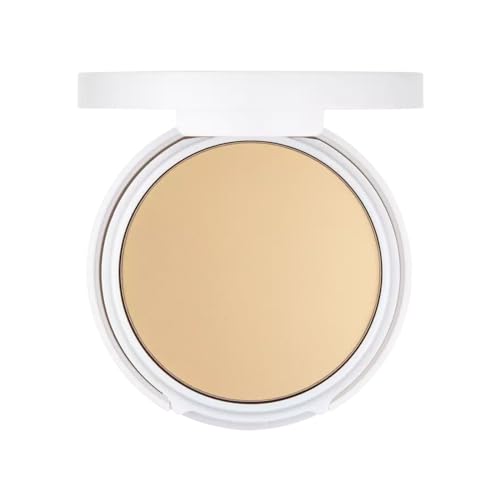 FLOWER BEAUTY Light Illusion Perfecting Powder Pressed Powder Face Makeup Buildable Medium Coverage with Blurring Pigments Includes Mirror Sponge, Tawny, 0.28 Ounce