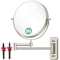 Auxmir 8 Inch Double-Sided Wall-Mounted Makeup Mirror Nickel - 1X/30X Magnification