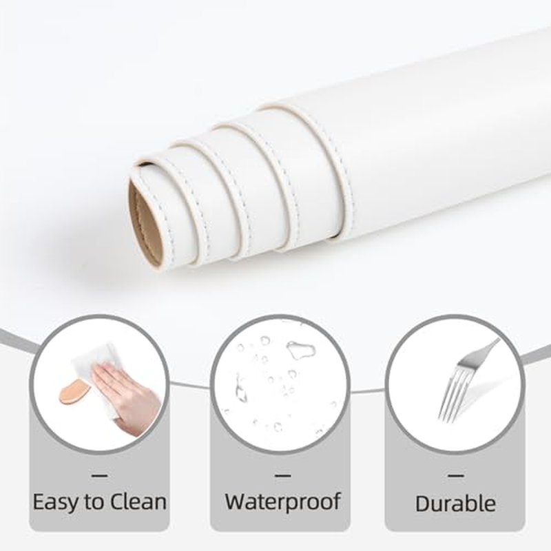 Makeup Mat for Vanity to Protect Desk Top 31.5 x 15.7 in, Dual-Sided Makeup Mat, Easy to Clean Desk Pad - Waterproof and Oilproof Vanity Accessories (White and Khaki)