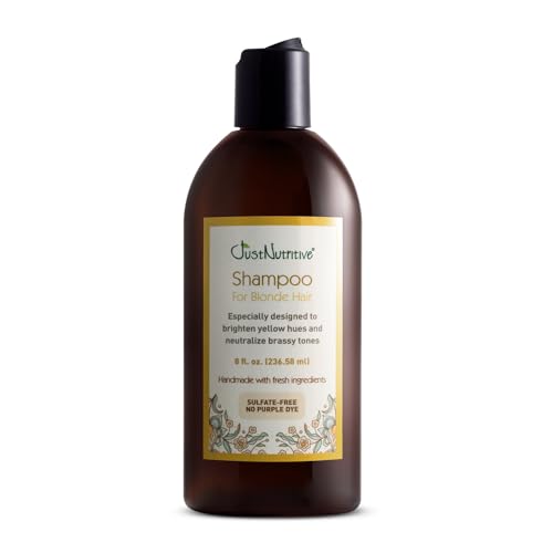 Just Nutritive Blonde Shampoo for Natural & Color-Treated Hair – Neutralizes Brassiness, Sulfate-Free 8 oz