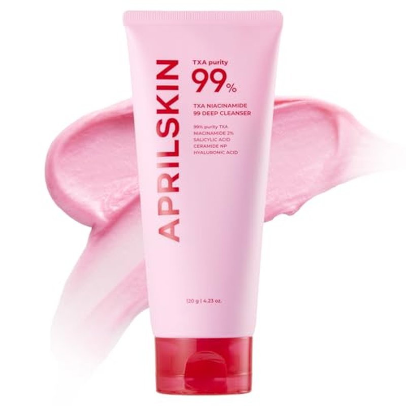 APRILSKIN TXA Affordable Daily Skincare set: TXA Niacinamide 99 Pore Care Pink Bubble Gum Deep Cleanser and TXA Niacinamide 99 Pink Milky Toner