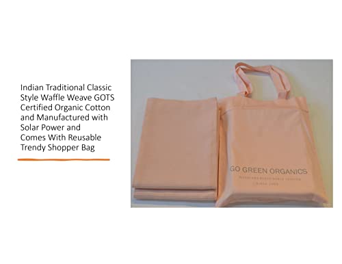 Pearl Blush Organic Cotton Waffle Bath Towels Pack of 2 - Quick Dry & Super Absorbent