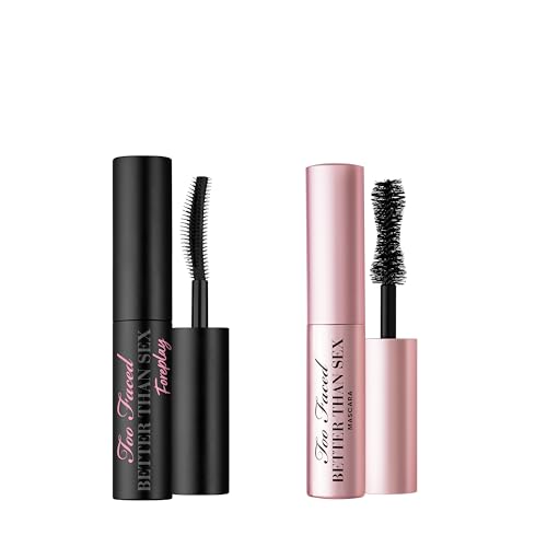 Too Faced Better Than Sex Volumizing Mascara & Foreplay Primer Travel Duo | Includes Better Than Sex Mascara For Volume, 0.17 Fl Oz & Foreplay Primer for Conditioning Prep, 0.13 Fl Oz