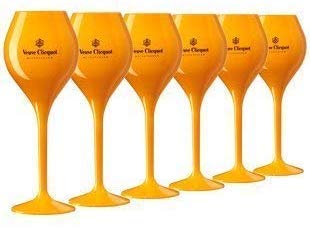 6-Pack Yellow Polycarbonate Champagne Flutes - Poolside Glasses Set