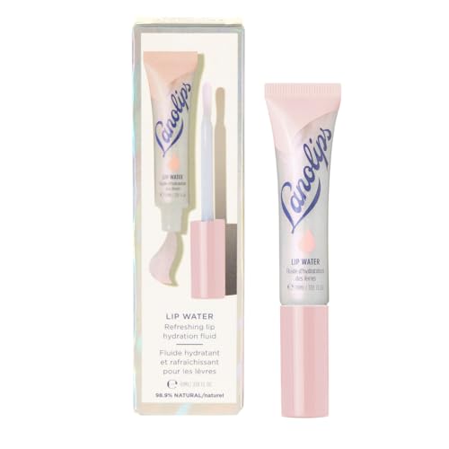 Lanolips Lanolin Lip Water - Clear Gloss Serum - Hyaluronic Acid Lip Balm and Shimmer for a Hydrated Glow - Lanolin Oil Moisturizer for Dry, Cracked Skin (10ml / 0.34 fl oz)