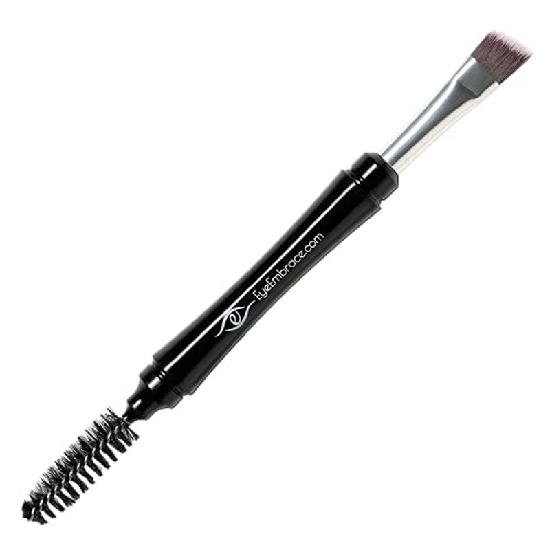 Eye Embrace Cool Helen Light Gray Eyebrow Powder & Pro Grip Angled Brow Brush Bundle - Waterproof, Cruelty-Free