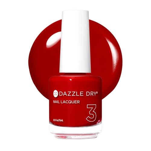 Rapid Dry Nail Lacquer - Dazzle Dry Step 3 - Long-Lasting Red Polish 0.5 fl oz