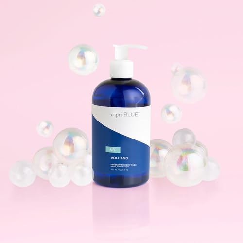 Volcano Capri Blue Body Wash - Citrus & Sugar Scented Moisturizing Liquid Soap - 12 oz - Vegan & Sulfate-Free