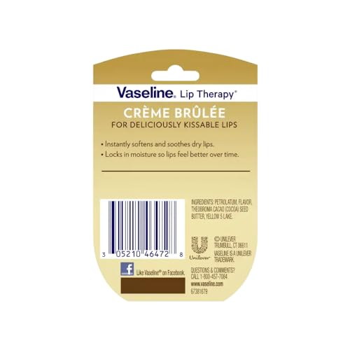 Vaseline Lip Therapy Creme Brulee Lip Balm Pack of 9 - Hydrating & Softening