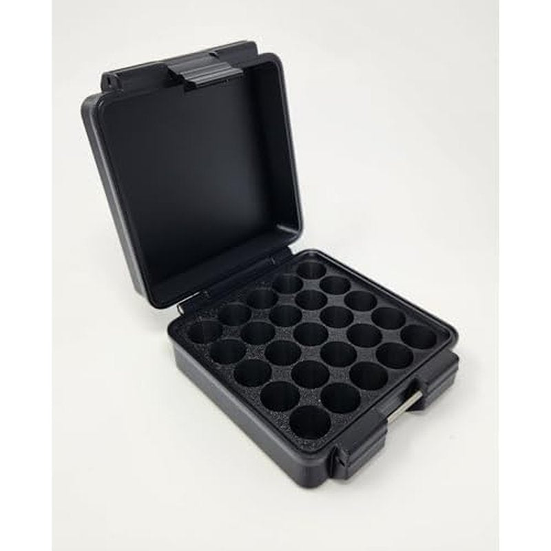 3D Printed - 3ml Vial Storage Case - Freezer Safe Hard Shell Peptide Case for Home, Fridge, Travel (Black/Black, 25 3ml Vials)