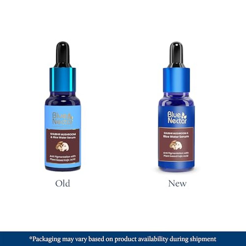 Blue Nectar 1.5% Kojic Acid Face Serum | Mushroom & Rice Water Skin Serum for Reducing the Appearance of Pigmentation & Dark Spots | Night & Day Serum for Women & Men (18 Herbs, 30ml)
