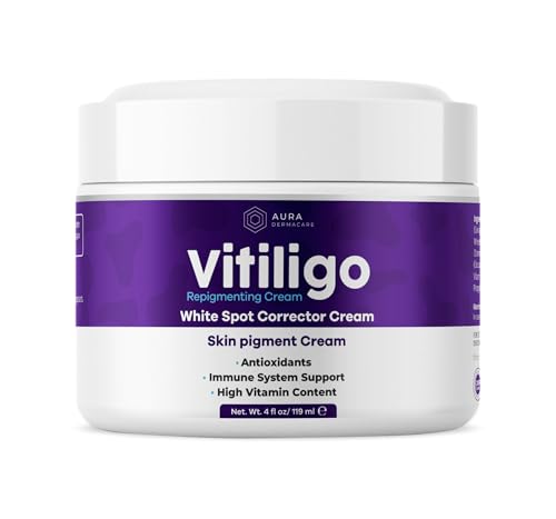 AURA VITAMINS Vitiligo Cream 8oz Pack of 2 - Repigmenting Skin Support for White Spots