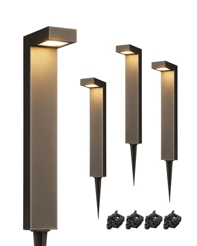 EDISHINE 4 Pack Low Voltage LED Pathway Lights Outdoor Landscape Lighting 85lm
