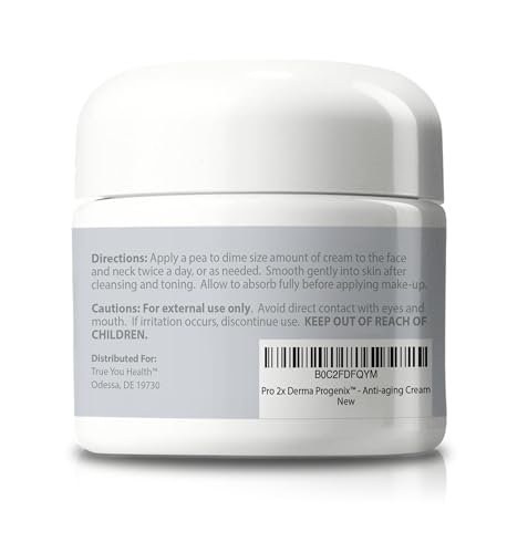 True You Health Derma Progenix Anti-Aging Face Moisturizer with Collagen & Vitamin C - 2 Month Supply