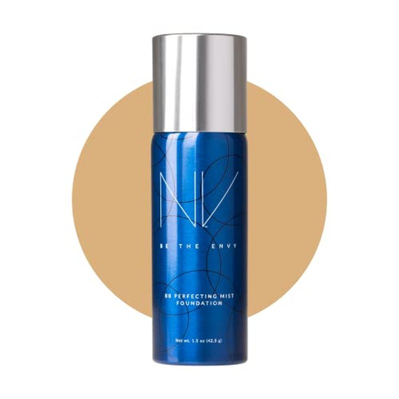 Be the Envy NV Perfecting Mist Foundation | Cool Sand | Hypoallergenic, Buildable Coverage, Airbrush Finish | Nourishes with Plant Stem Cells, Vitamins A, D, E & Aloe Vera | 1.5 oz