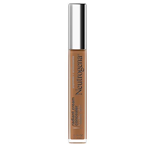 Neutrogena Healthy Skin Radiant Brightening Cream with Peptides & Vitamin E Antioxidant, Lightweight Perfecting Concealer, Non-Comedogenic, Mocha Medium/Deep 03 with neutral undertones, 0.24 oz