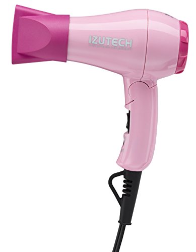 Mini Foldable Travel Hair Dryer - Dual-Voltage 1200W, Pink, Lightweight & Portable