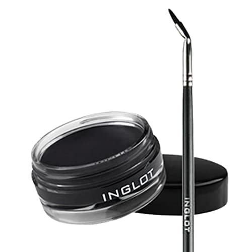 Inglot Eyeliner Gel 77 with Precision Brush Set - Long-Lasting, Waterproof, Hypoallergenic