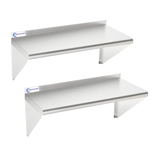 Stainless Steel Wall Shelf 2 Pack 12x24 Inches Heavy Duty Kitchen Shelves - Variation of THIS listing