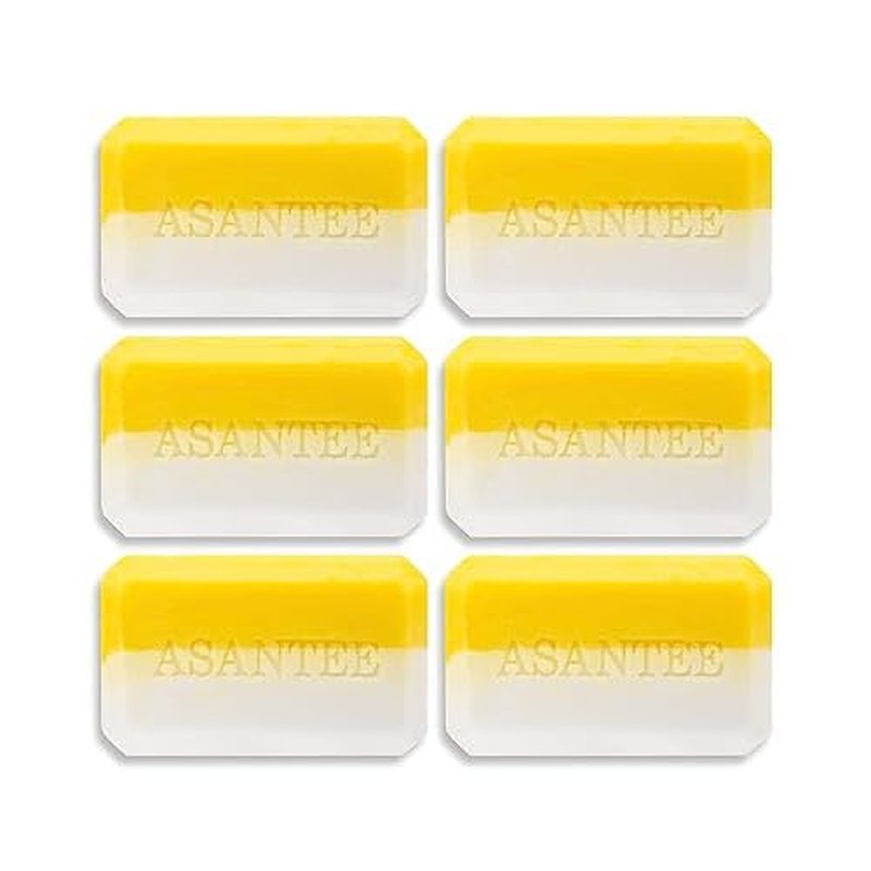 ASANTEE Rice Milk & Turmeric Soap Bar - Luxurious Body Soap for Soft, Clear, and Radiant Skin - Scent Long-Lasting (Pack of 6)