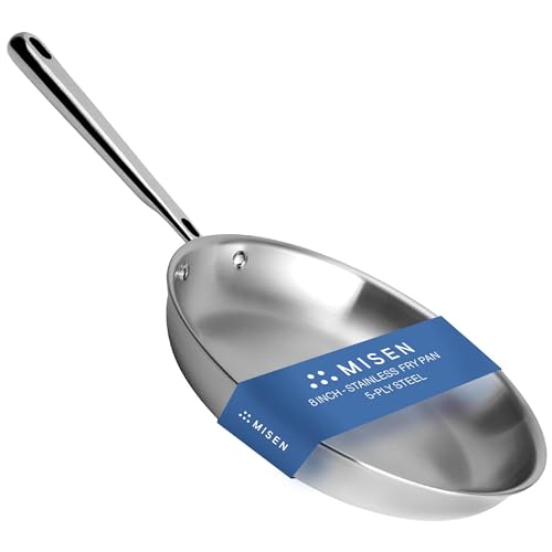 8-Inch Stainless Steel Frying Pan - Professional 5-Ply Cookware for Induction, Gas & Electric, Oven Safe to 800°F