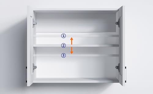 White Wall-Mounted Kitchen Cabinets with 2 Doors and Adjustable Shelf - 12.4"D x 23.6"W x 19.7"H - 2 Door Variation
