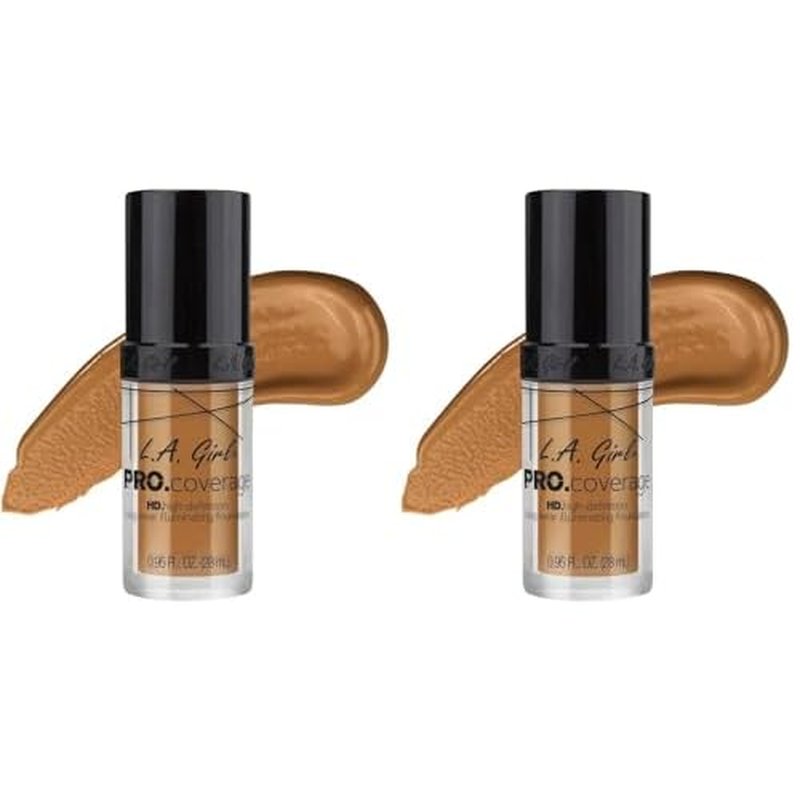 L.A. Girl Pro.Coverage Illuminating Foundation, Bronze GLM651 (Pack of 2)