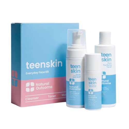 Teen Skin Care Kit 3-Step Acne Face Wash Toner & Moisturizer Set