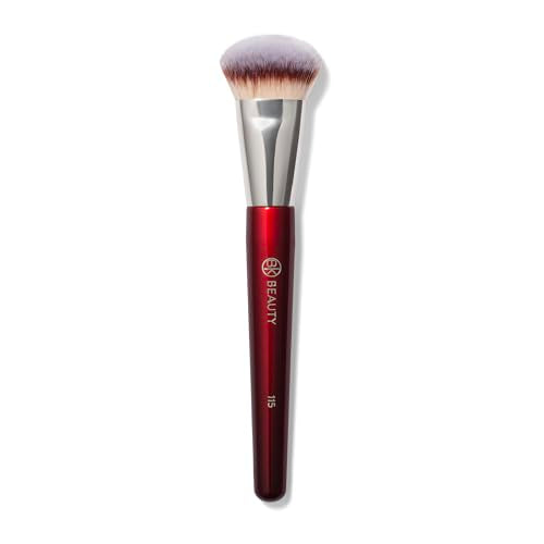 BK BEAUTY 115 MEDIUM CONTOURED FOUNDATION BRUSH ? Contoured Foundation Brush for Liquid Makeup - Foundation Makeup Brushes - Face Brush For Liquid Or Cream Foundation