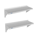 12 x 36 Inch Stainless Steel Wall Shelf 2 Pack - Heavy Duty 180LB Capacity