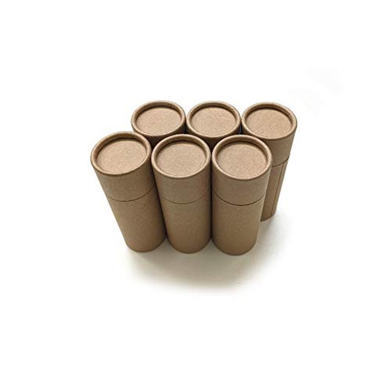Empty Cardboard Deodorant Containers - 2.0 oz Push-up style, top-fill, reusable and biodegradable (6-Pack)