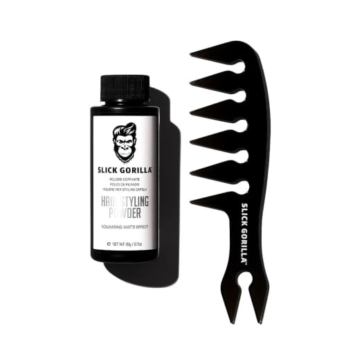 Slick Gorilla Matte Hair Styling Powder & Comb Gift Set for Men
