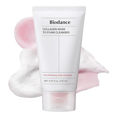 BIODANCE Collagen Mask To Foam Cleanser, 2-in-1 Pore Care and Hydrating Foaming Facial Cleanser for Sensitive Skin, Gentle Face Wash, Korean Skin Care¤Ó5.07 fl. oz. (150 ml)