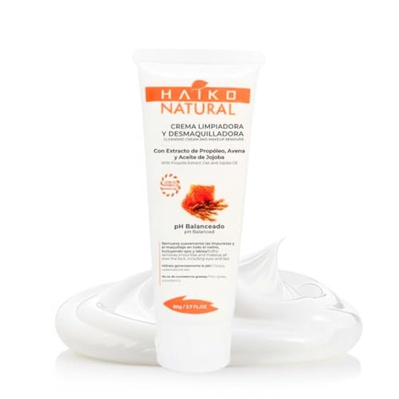 Hydrating Cleansing Cream & Makeup Remover with Propolis (Purifying), Oat (Soothing), & Jojoba Oil (Moisturizing). Non-Greasy, pH Balanced, for All Skin Types - 2.7 fl oz / 80g