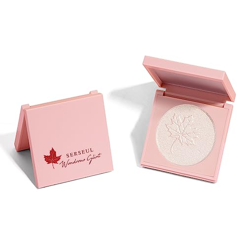 Highlighter Makeup Palette Highlighter Powder Glossy Glitter Highlight Makeup Palette come with mirror -Whtie Champagne
