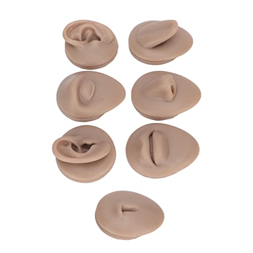 Dark Skin Silicone Body Piercing Practice Kit - 6PCS Simulation Set