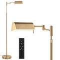 Gold Dimmable LED Pharmacy Floor Lamp with Remote & Adjustable Height