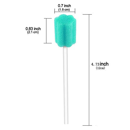 Disposable Oral Sponge Swabs Sky Blue Plum Shape 250 Count - Gentle Mouth Cleaning