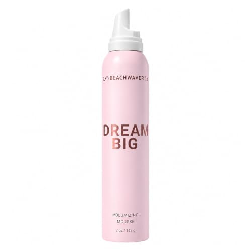 Beachwaver Dream Big Volumizing Mousse 7oz - Lightweight, Vegan Hair Foam with Pink Sugar Fragrance