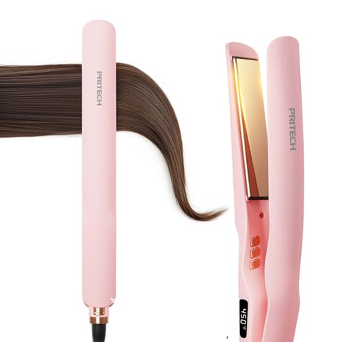 Pink Titanium Flat Iron Hair Straightener - 1 Inch Professional Hair Styler