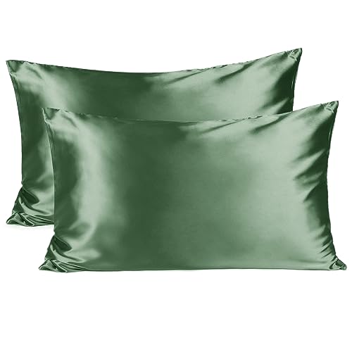 Queen Satin Pillowcase Set of 2 - Hair & Skin Protection, Sage