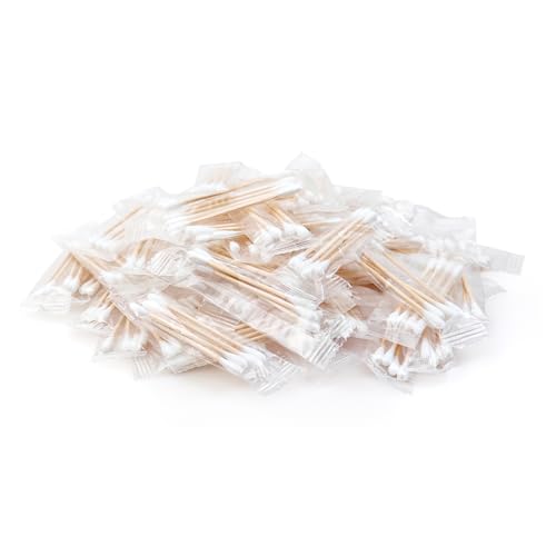 500 Pack Cotton Swabs, Individually Wrapped – 4pcs per Bag, HQSLsund