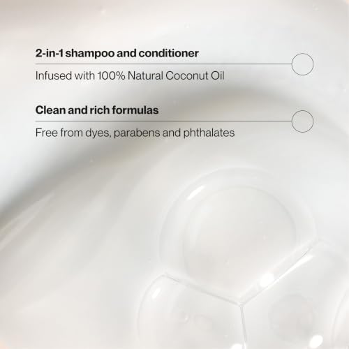 Suave Smooth & Shiny 2-in-1 Shampoo & Conditioner with Coconut Oil - Old Packaging, 4 Pack