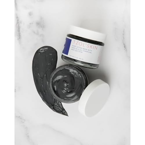 TZOL'Skin Rose Detox Mask - Clarifying Clay Mask - Reduces Pores and Targets Blackheads - Charcoal & Triple-Action Clays - Natural Exfoliant - No Paraben, Silicones & Sulfates - Vegan - Cruelty Free