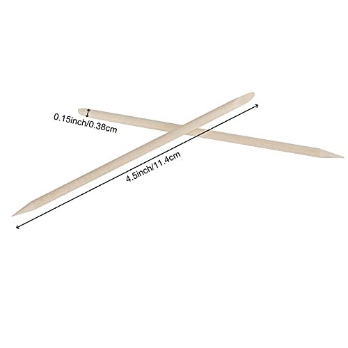2000 Pack Orange Wooden Cuticle Sticks for Manicure & Pedicure - Double Sided Nail Care Tool